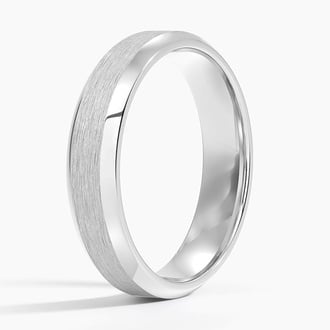 Beveled Edge Matte 5mm Wedding Ring