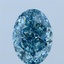 2.10 Ct. Fancy Vivid Greenish Blue Oval Lab Grown Diamond
