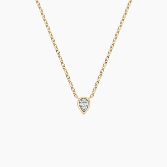 Pear Lab Diamond Bezel Solitaire Pendant