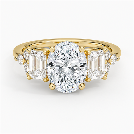 Low-Profile Cluster Diamond Engagement Ring