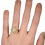 The Calendea Ring, smallzoomed in top view on a hand