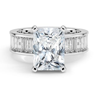 Custom Radiant and Baguette Channel Set Diamond Ring