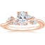 14K Rose Gold Arden Diamond Ring, smalltop view