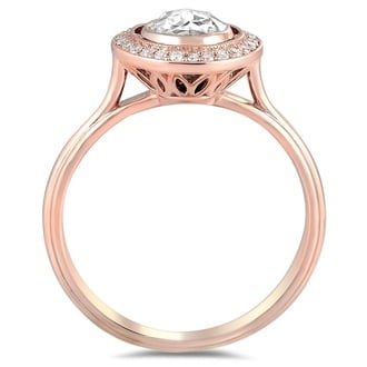 Custom Rose Cut Vintage Halo Diamond Ring