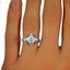 The Lenox Ring, smallzoomed in top view on a hand