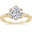 18K Yellow Gold Hudson Engraved Ring, smalltop view
