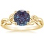 18K Yellow Gold Budding Willow Solitaire Ring, smalltop view