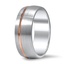 Matte Finish Band with Rose Gold Groove, smallview