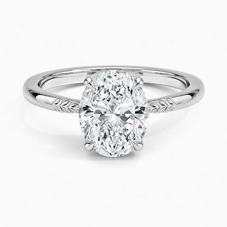 Platinum Laurel Engraved Ring