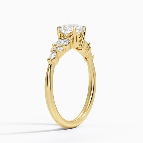 Three Stone Cluster Engagement Ring