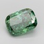 3.70 Ct. Fancy Vivid Green Cushion Lab Grown Diamond