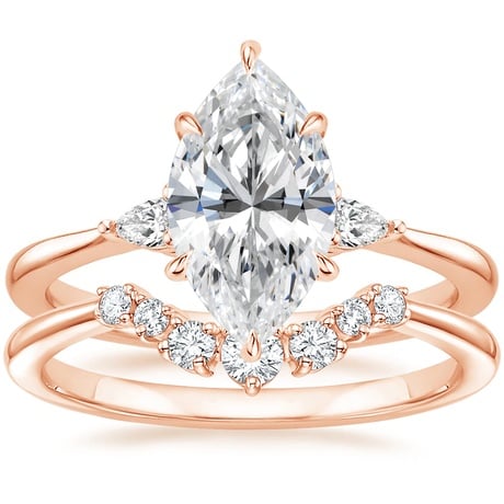 14K Rose Gold Aria Contoured Diamond Bridal Set