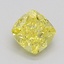 0.62 Ct. Fancy Intense Yellow Cushion Diamond