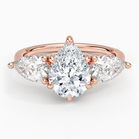 14K Rose Gold Luxe Opera Three Stone Diamond Ring (1 1/3 ct. tw.)