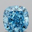1.54 Ct. Fancy Vivid  Blue Cushion Lab Grown Diamond