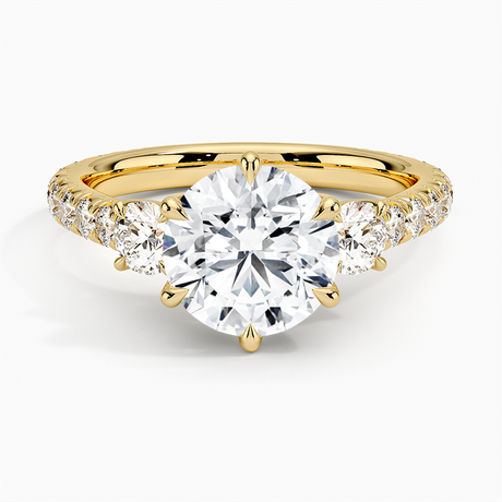 18K Yellow Gold Gramercy Three Stone Diamond Ring (3/4 ct. tw.)