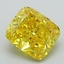 2.82 Ct. Fancy Vivid Yellow Cushion Lab Grown Diamond