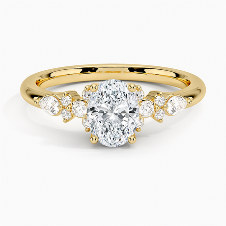 Pear and Round Diamond Engagement Ring Setting