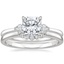Platinum Perfect Fit Three Stone Pear Diamond Ring with Crescent Diamond Ring