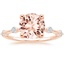 14K Rose Gold Aimee Diamond Ring, smalltop view