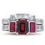 Ruby Three Stone Set, smallside view