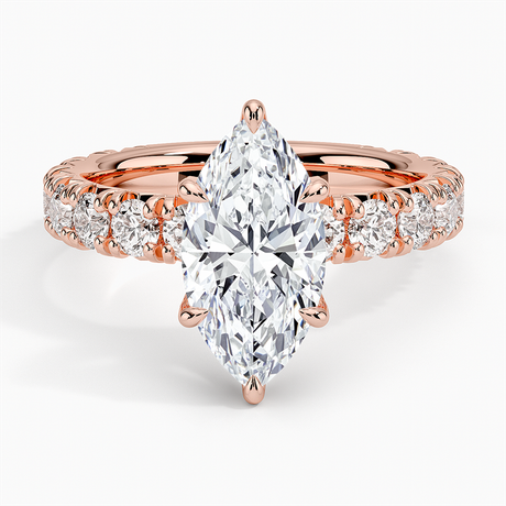 14K Rose Gold Ellora Three-Quarter Coverage Diamond Ring