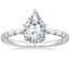 18K White Gold Anita Art Deco Ring, smalltop view