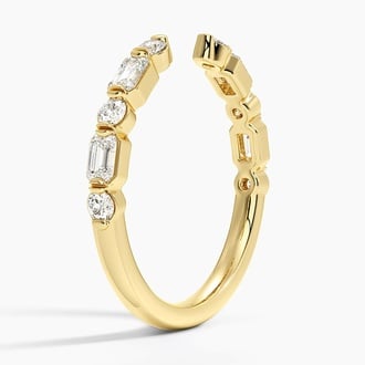 Kensington Emerald Cut and Round Lab Diamond Open Ring