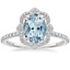 18K White Gold Reina Halo Diamond Ring, smalltop view