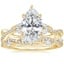 14K Yellow Gold Garland Diamond Ring with Luxe Winding Willow Diamond Ring (1/4 ct. tw.)