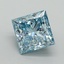 5.07 Ct. Fancy Vivid Blue Princess Lab Grown Diamond