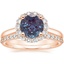 14K Rose Gold Lotus Flower Diamond Ring (1/3 ct. tw.) with Petite Shared Prong Diamond Ring (1/4 ct. tw.)