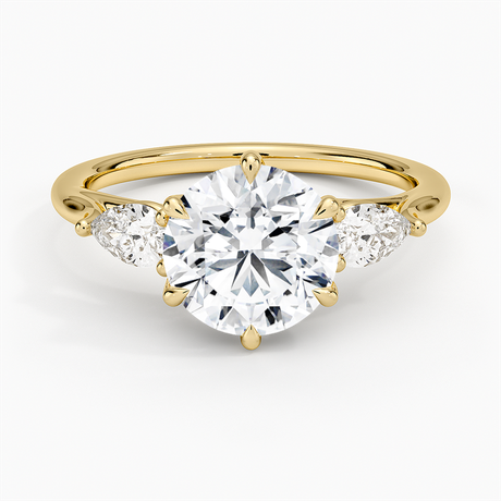 Luxe Delilah Three Stone Pear Diamond Ring