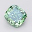 1.59 Ct. Fancy Vivid Green Cushion Lab Grown Diamond