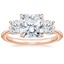 14K Rose Gold Luxe Selene Three Stone Diamond Ring (2/3 ct. tw.), smalltop view
