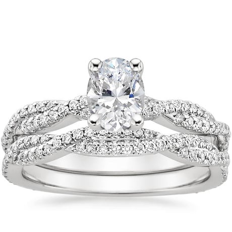 18K White Gold Petite Luxe Twisted Vine Bridal Set (1/2 ct. tw.)