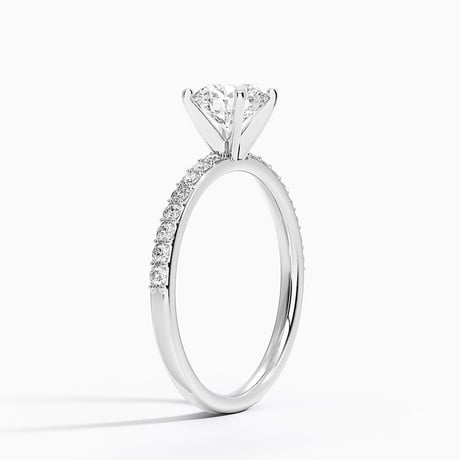 Petite Diamond Engagement Ring - Shared Prong
