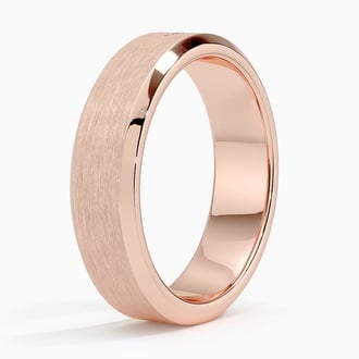 Caspian Diamond 6mm Wedding Ring in 14K Rose Gold