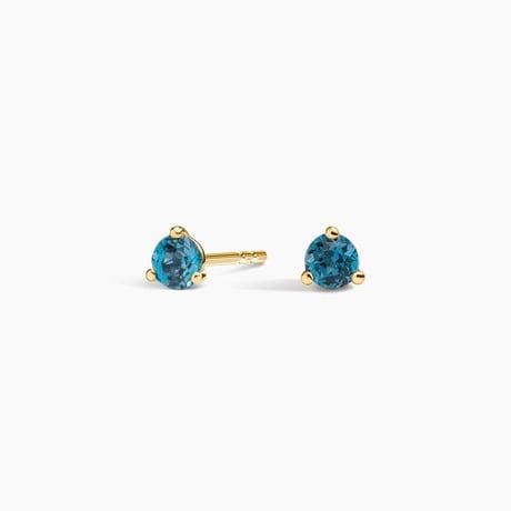 London Blue Topaz Birthstone Stud Earrings