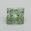1.07 Ct. Fancy Vivid Green Princess Lab Grown Diamond