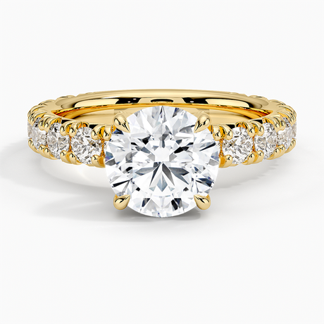 18K Yellow Gold Ellora Three-Quarter Coverage Diamond Ring