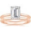 14KR Moissanite Four-Prong Petite Comfort Fit Bridal Set, smalltop view
