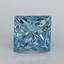 0.91 Ct. Fancy Vivid Malibu Blue Princess Lab Grown Diamond