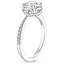 18K White Gold Clover Diamond Ring, smallside view