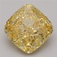3.73 Ct. Fancy Vivid Yellow Cushion Lab Grown Diamond