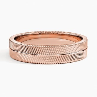 Dezi Herringbone 5mm Ring in 14K Rose Gold