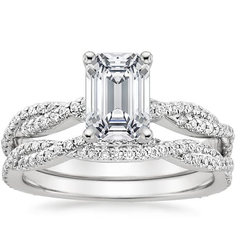 18K White Gold Petite Luxe Twisted Vine Bridal Set (1/2 ct. tw.)