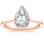 14K Rose Gold Petite Luna 1.5mm Bezel Ring, smalltop view