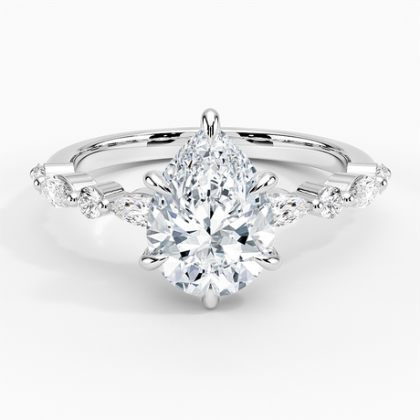 Round and Marquise Engagement Ring