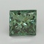 4.10 Ct. Fancy Vivid Green Princess Lab Grown Diamond